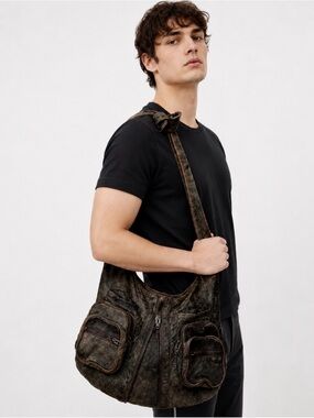 Alexander Wang Donna Distressed Haze color  washed leather bag brass man